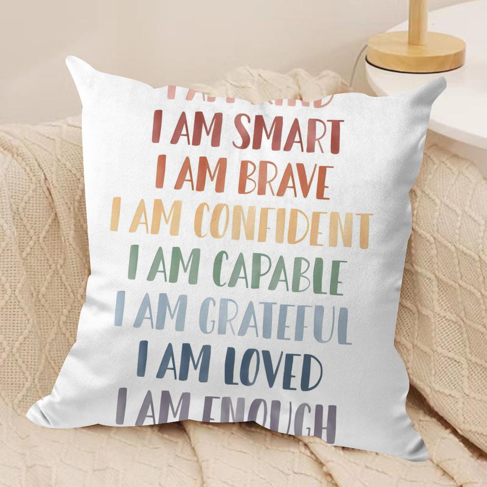 Cartoon Rainbow Sun Cushion Cover Soft Plush Fabric DoubleSided Printed Sofa Cushion Cover for All Seasons Home Decor Gift