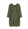 Spring Autumn Women's Hooded Solid Color Loose Long T-shirt Irregular Long Sleeve Pocket Pullover Top