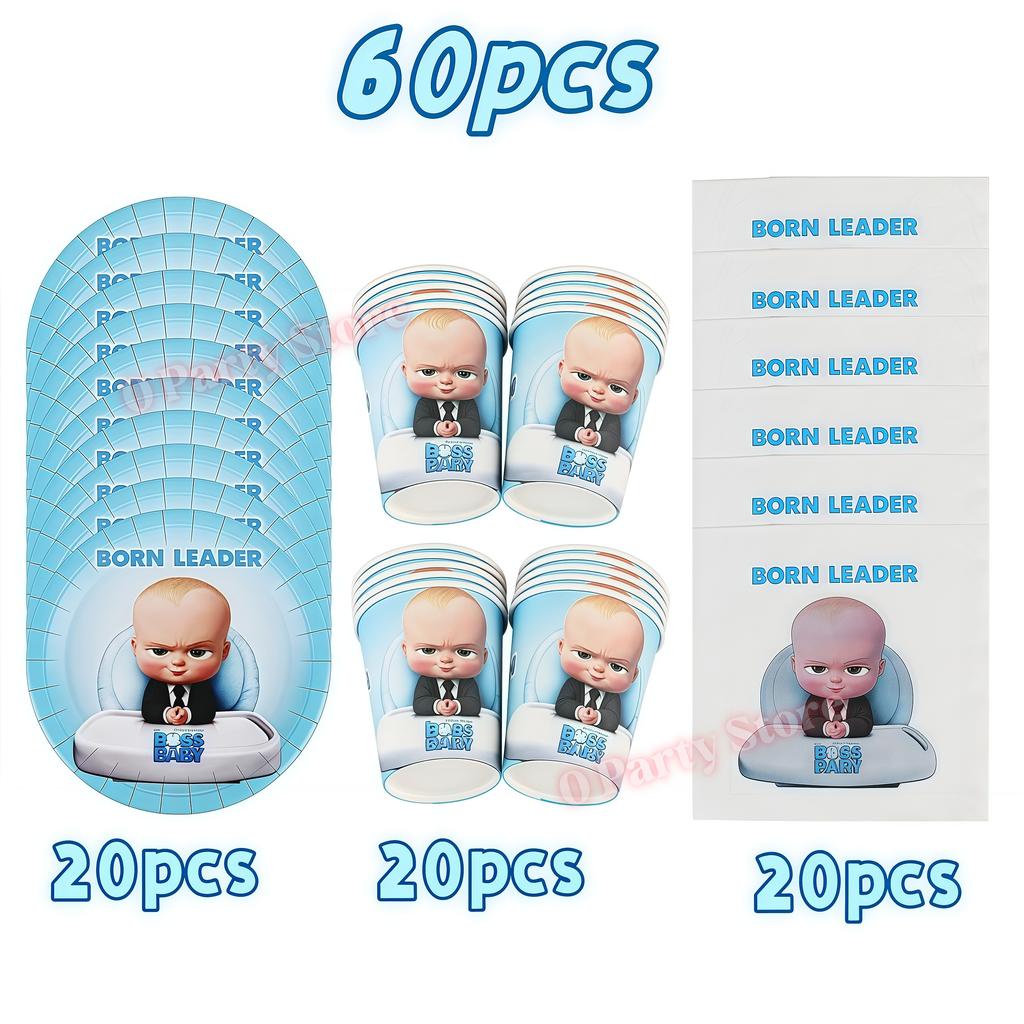 Bossed Baby Thema Neugeborene 1. Geburtstag Party Deko Becher Teller Luftballon Jungen Geburtstag Dekorationen Babyparty Zubehör Partygeschenke