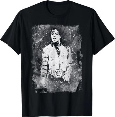 Michael Jackson Bad World Tour 1988 Schwarzweiß-Spritzer-T-Shirt
