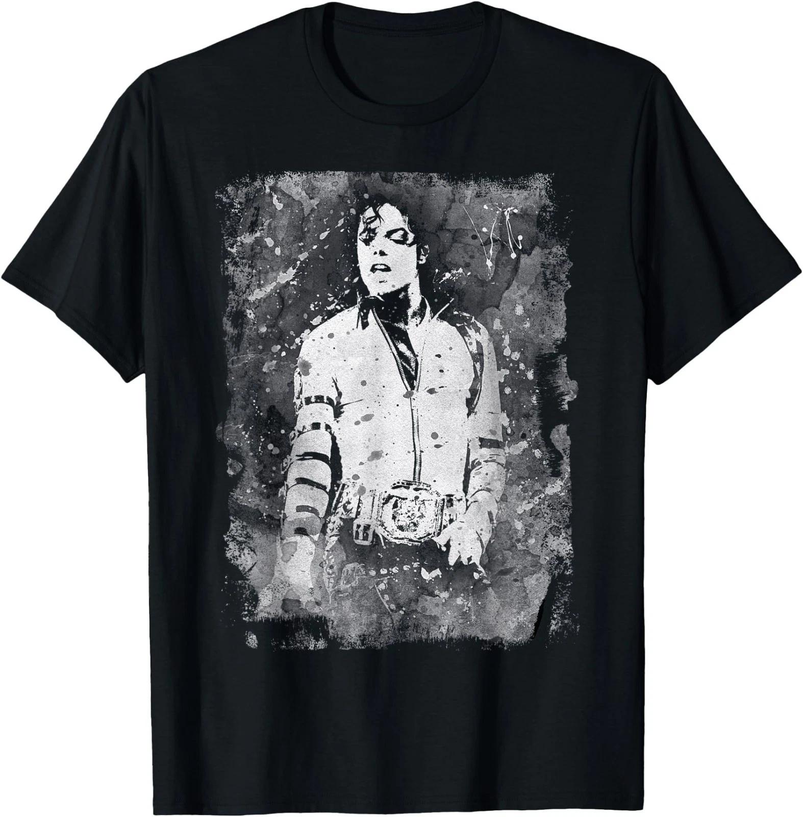 Черно-белая футболка с брызгами Michael Jackson Bad World Tour 1988 XL