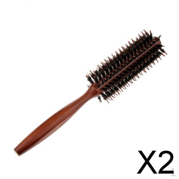 

2x Деревянная ручка S Круглая Стайлинговая Волнистая Y Расческа для волос Антистатическая Сушка Щетка для укладки для Женщин Девушек