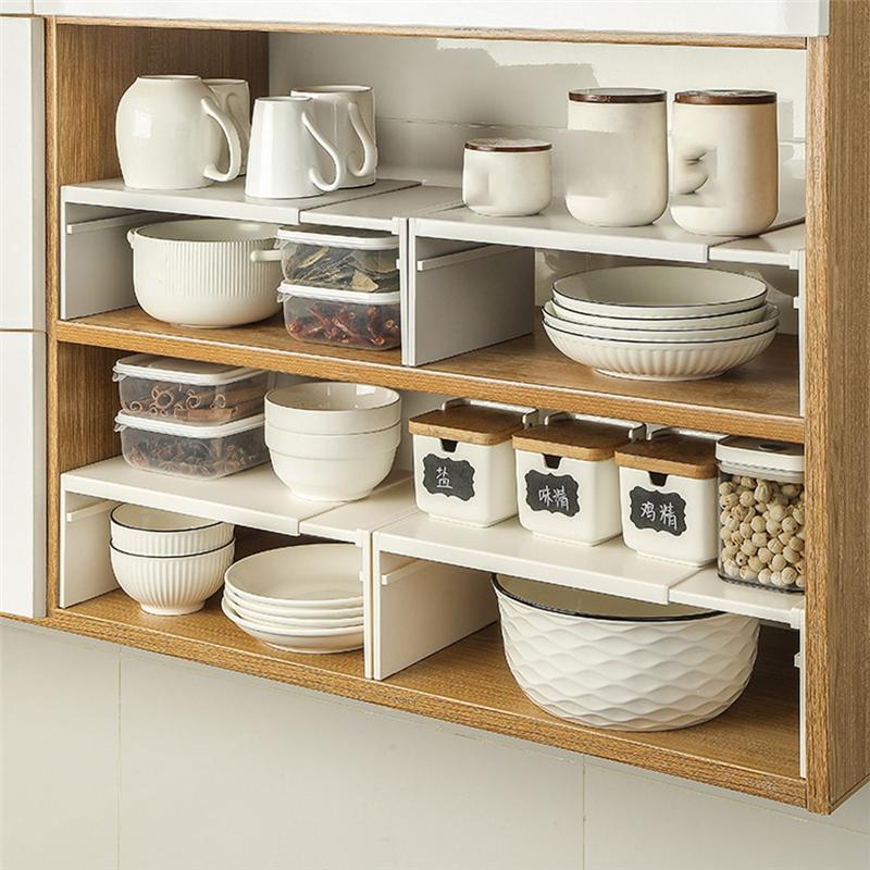 A20F-Retractable Kitchen Cupboard Organizer - Space-Saving Closet Rack, Wardrobe Makeup Cabinet Holder, Storage Shelf