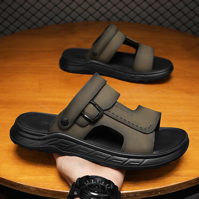 2024 Summer Fashion Men Sandals Man Beach Leather Sandals Luxury Sandals Men Outdoor Beach Casual Shoes Cheap Male Sandals