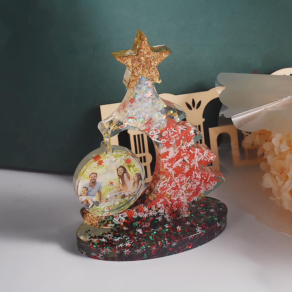 Christmas Tree Shape Mould Picture Frames Mold Silicone Resin Mold Memorial Resin Casting Mold DIY Personalized Handmade Gifts