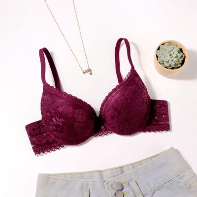 Donna Sottile Reggiseno Francese Pizzo Sexy Stampa Coppe 3/4 Laccetto Reggiseni 2 Ganci con Ferretto Traspirante Brassiere 75 80 85 B