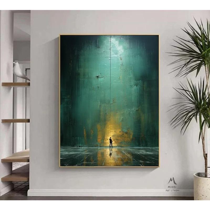 Green Minimalism Painting Green Wall Art Green Canvas Wall Art Green Abstract Painting Green Canvas Painting Green Abstract Art 20x30cm