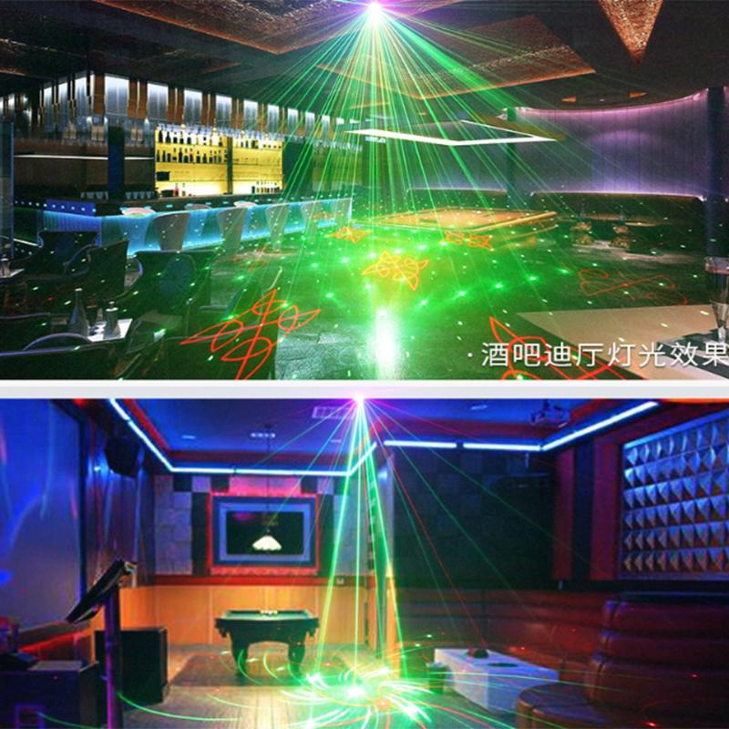 120 Patterns 8 Lens RGB LED Stage Light Disco Party Laser Projector Lamp