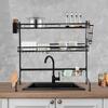 2-Tier Over Sink Dish Drying Rack with Cutlery Holder, Extra-Large 32 Inch Kitchen Counter Organizer, Draining Board for Dishes