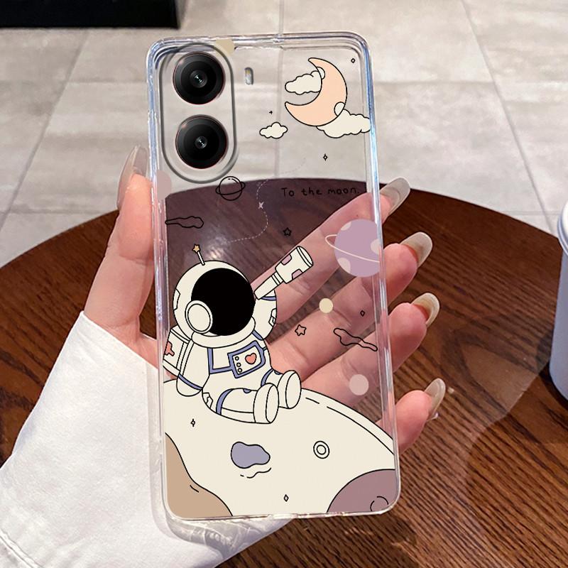 Jelly Casing For Xiaomi POCO X7 PRO 5G/Redmi Turbo 4 5G Clear Silicone Soft TPU Back Cover Cute Cat Rabbit Heart Protective Case