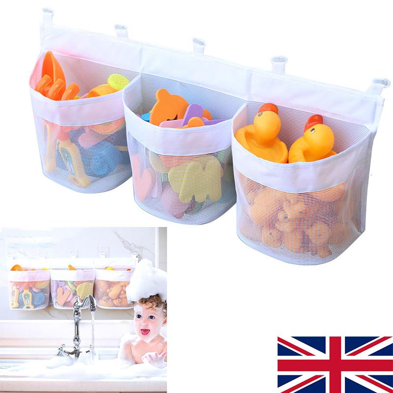 

Сумка для хранения детских игрушек для купания, сетчатая, настенная, с 3 отделениями, органайзер для сумок As shown