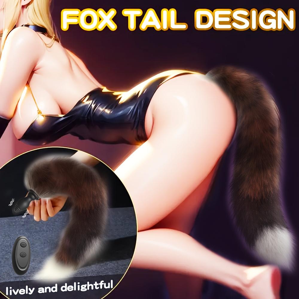 Vibrační anální kolík Set-Dálkové ovládáníSilikonový anální kolík & Kolík s liščím ocasem Pro stimulaci prostaty a G-bodu Hračky pro dospělé pro páry