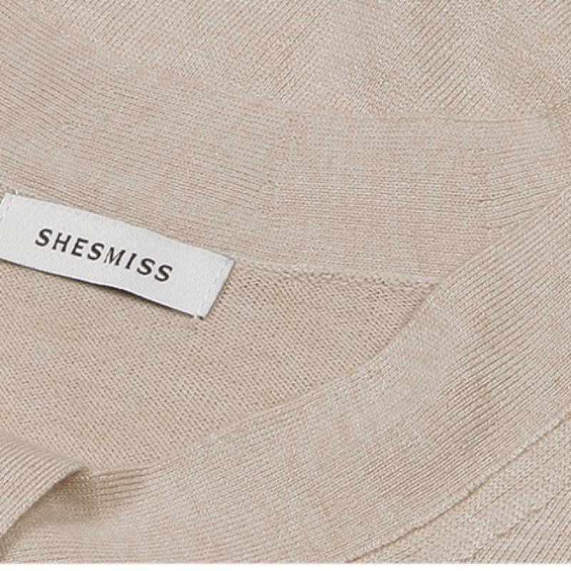  Shs Miss  V Neck Strap Wool Knit