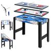 Tavolo Multi Giochi 5-in-1, con Biliardo, Tennis da Tavolo, Basket, Hockey, Tiro con l'Arco, Blu