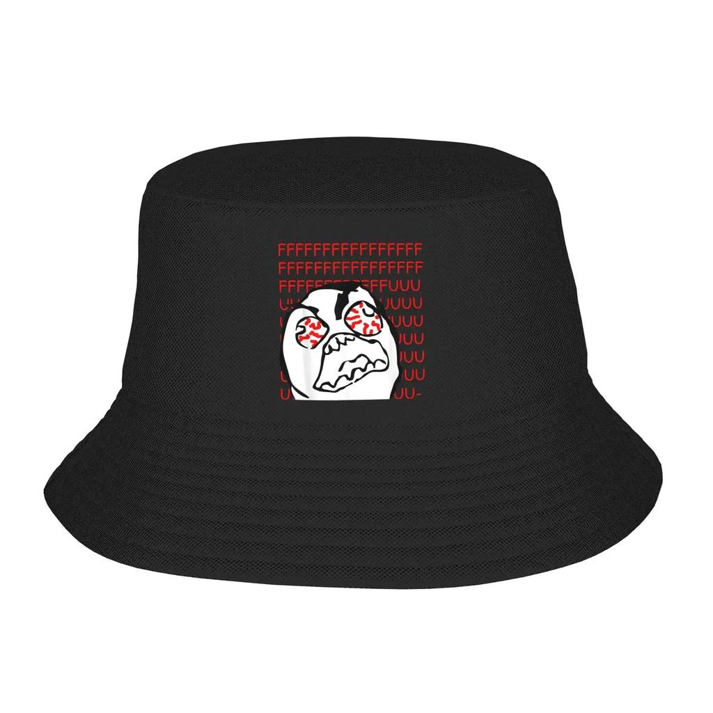 Retro DesignDerpina Rage Guy Funny Bucket Hat For Men Women Fisherman Hats Fishing Caps Personality Hawaii Graphic Sunsc