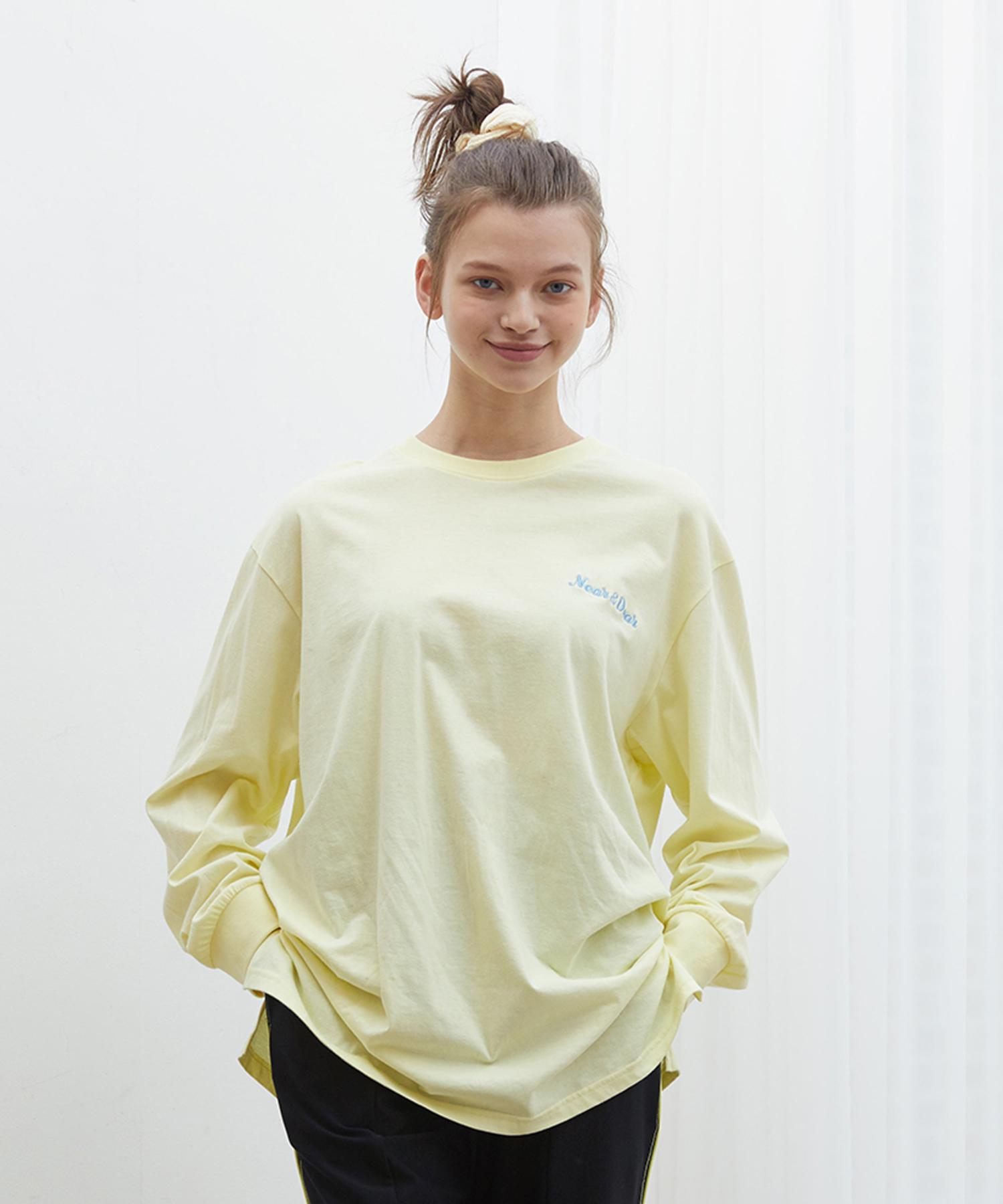 Near And Dear Logo Long Sleeve T-Shirt Yellow Light Yellow/Free