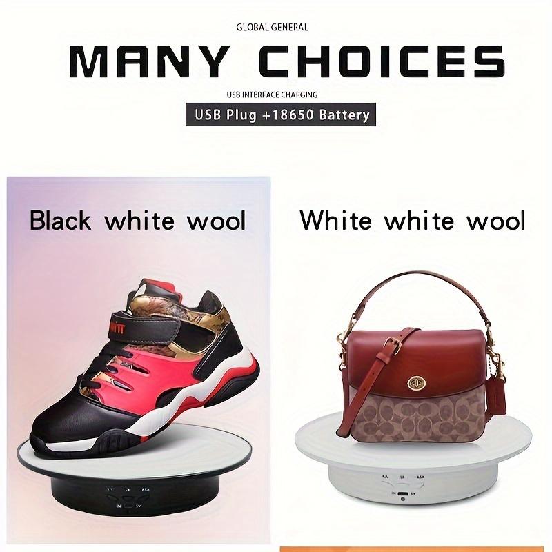 360 Degree Electric Rotating Turntable, Rechargeable Low Noise Adjustable Smooth Rotation Non-Slip Display Stand