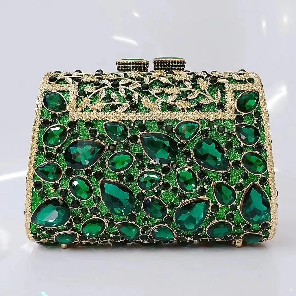 Large Blue Stone Evening Bag Rhinestone Clutch Purse Women Luxury Wedding Purse Bridal Party Formal Crystal Handbags Diamond