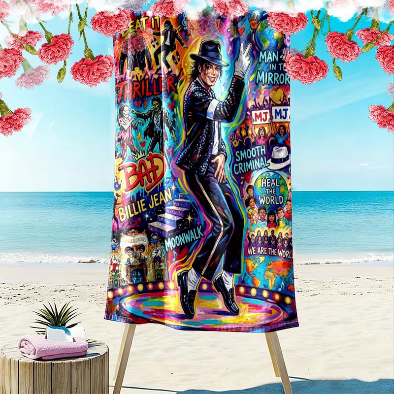 Michael Jackson Thriller Dance Poster Beach Towel Beach Towel For Vacation Photos Portable For Travel Seaside Quickdrying Swim Towel