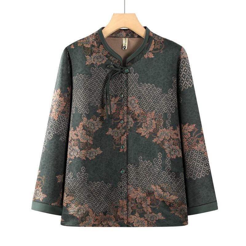 Retro Blumen Langarmhemd für ältere Frauen