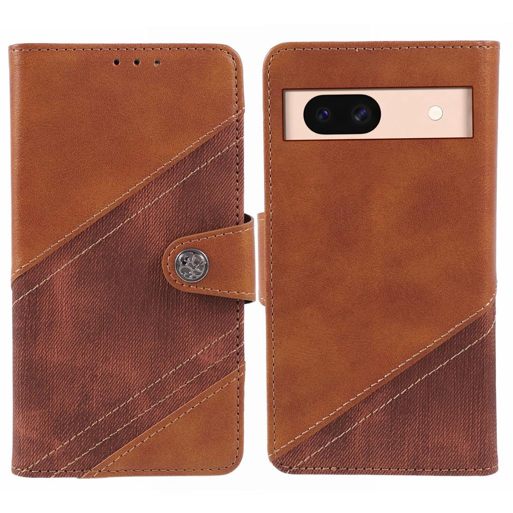 For Google Pixel 8a Wallet Phone Case PU Leather Splicing Mobile Cover Dustproof Shell
