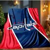 Capitals Ice Hockey Blanket Flannel Throw for Sofa, Indoor, Camping, Living Room, Office, Chair, And Bed Soft Birthday Gift