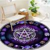 Mysterious Purple Wizard Pentagonal Moon Round Mat Living Room Bedroom Gaming Floor Mat Home and Room Decor Living Room Carpet