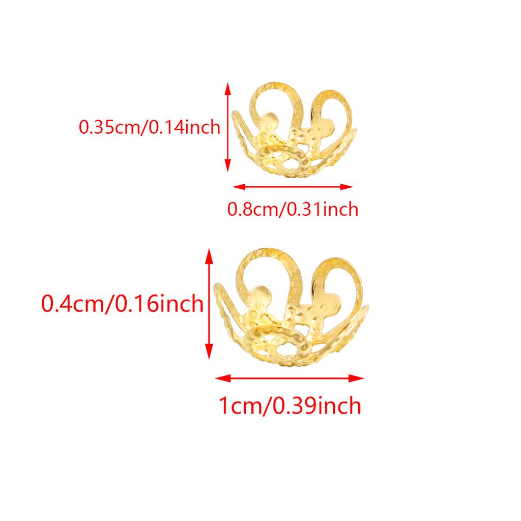 100Pcs 8 10mm Metal Iron Flower Torus Lotus Shape Bead Caps For Jewelry Making End Spacer Beads DIY Charms Bracelet Accessories