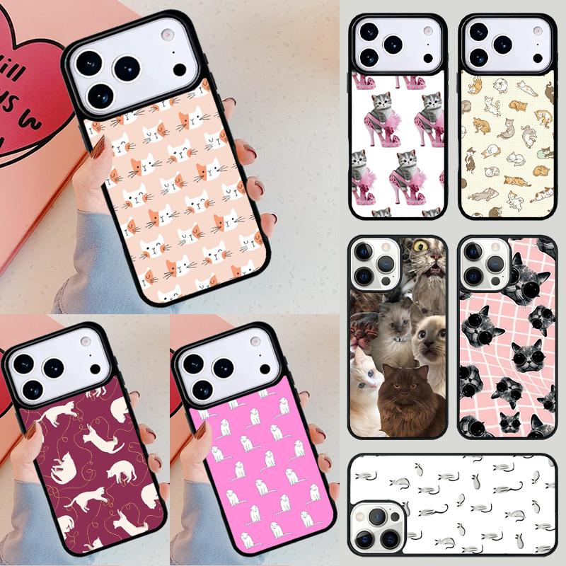 Kiss lovely Cats Phone Case For iPhone 17 Air 14 15 13 12 Max Cover For Apple 14 15 16 16e 11 Pro Max Plus