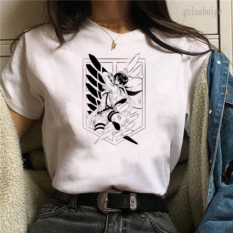 Attack the giant manga summer new fashion breathable couple student round neck short-sleeved Anime T-shirt