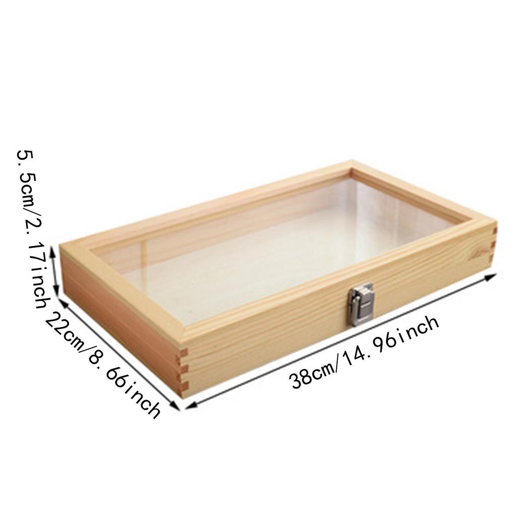 Badge Storage Box Brooch Organizer Wooden Jewelry Display Case Collector for Keepsake Rings Anklets
