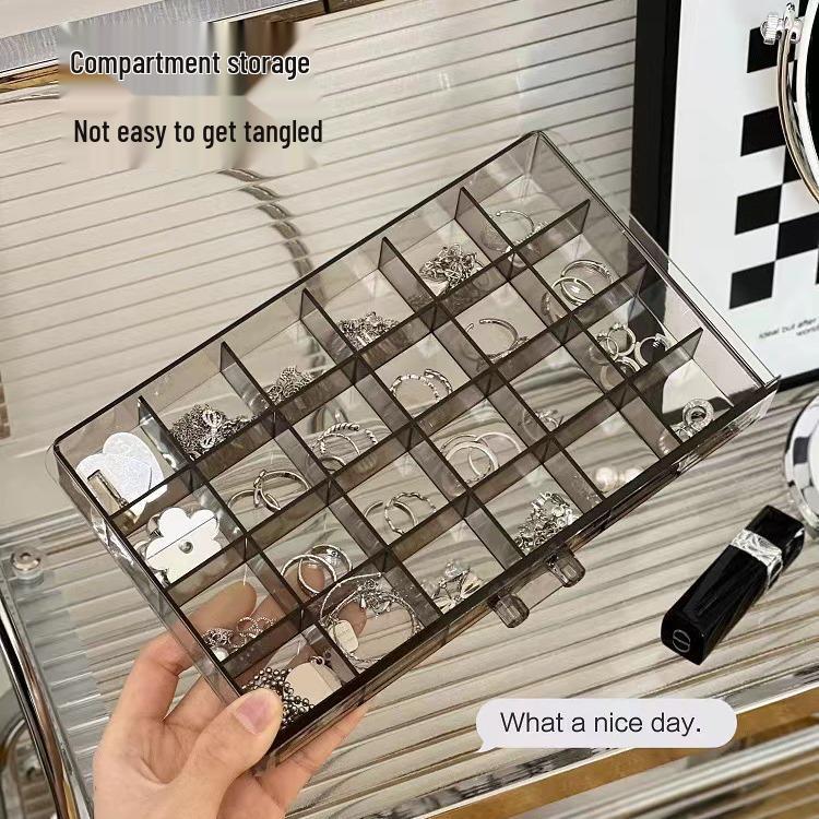 Clear Acrylic Multi-Layer Jewelry Organizer with Drawers for Rings, Earrings, and Necklaces