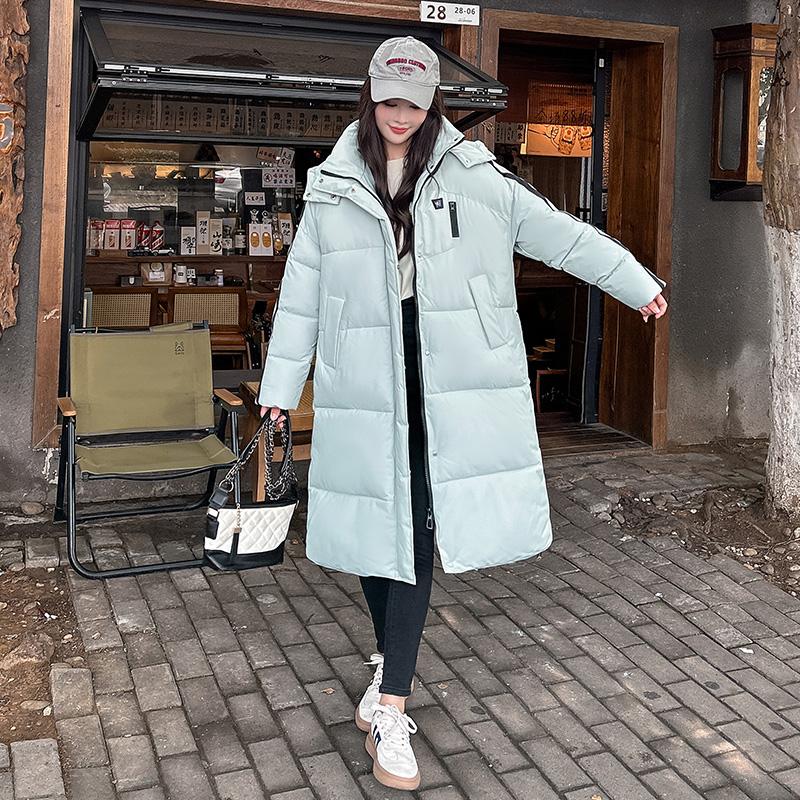 

Женская осенне-зимняя однотонная утепленная верхняя одежда с хлопковой подкладкой и капюшоном, теплая длинная куртка, пальто XXXL синий