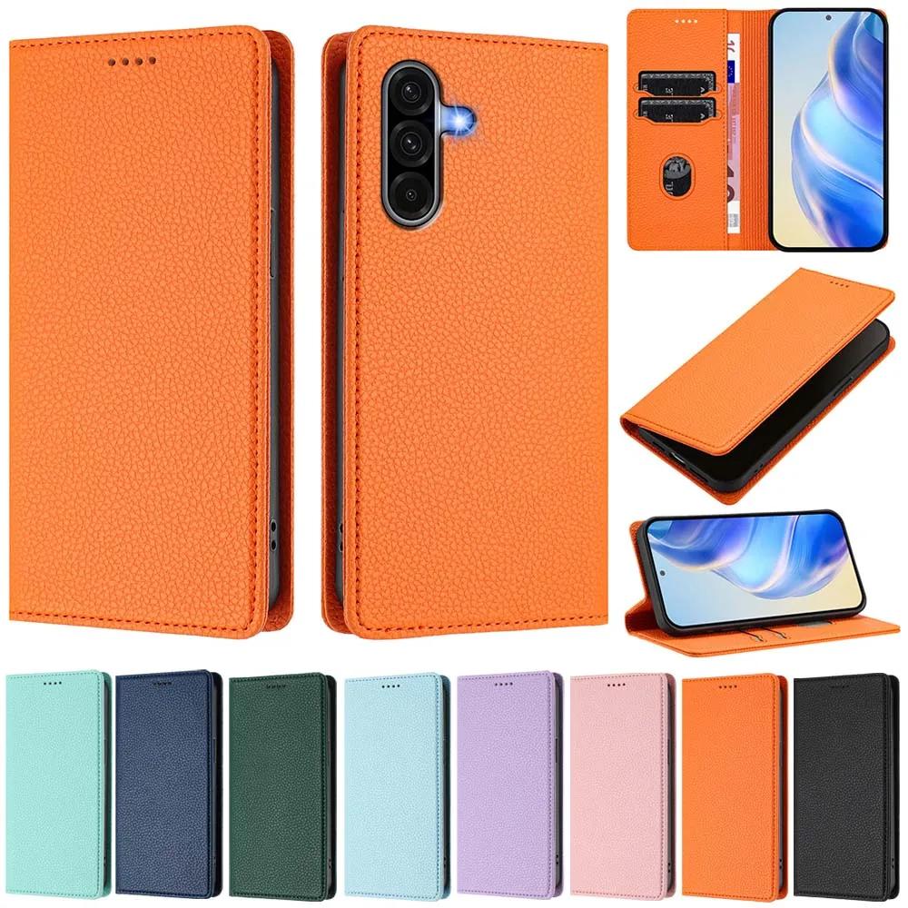 Litchi Pattern Wallet Flip Case For Samsung Galaxy S25 Ultra S24 Plus S23 FE S22 S21 Note20 Ultra Note 10 Plus Back Cover Fundas