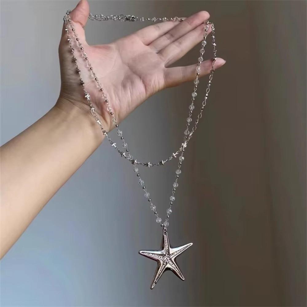 Ocean Starfish Pendant Necklace Elegant Atmosphere Long Collarbone Chain Women Gift