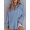 MGHR Women's Fashion Casual Autumn Winter POLO Neck Long Sleeve Blouses & Shirts