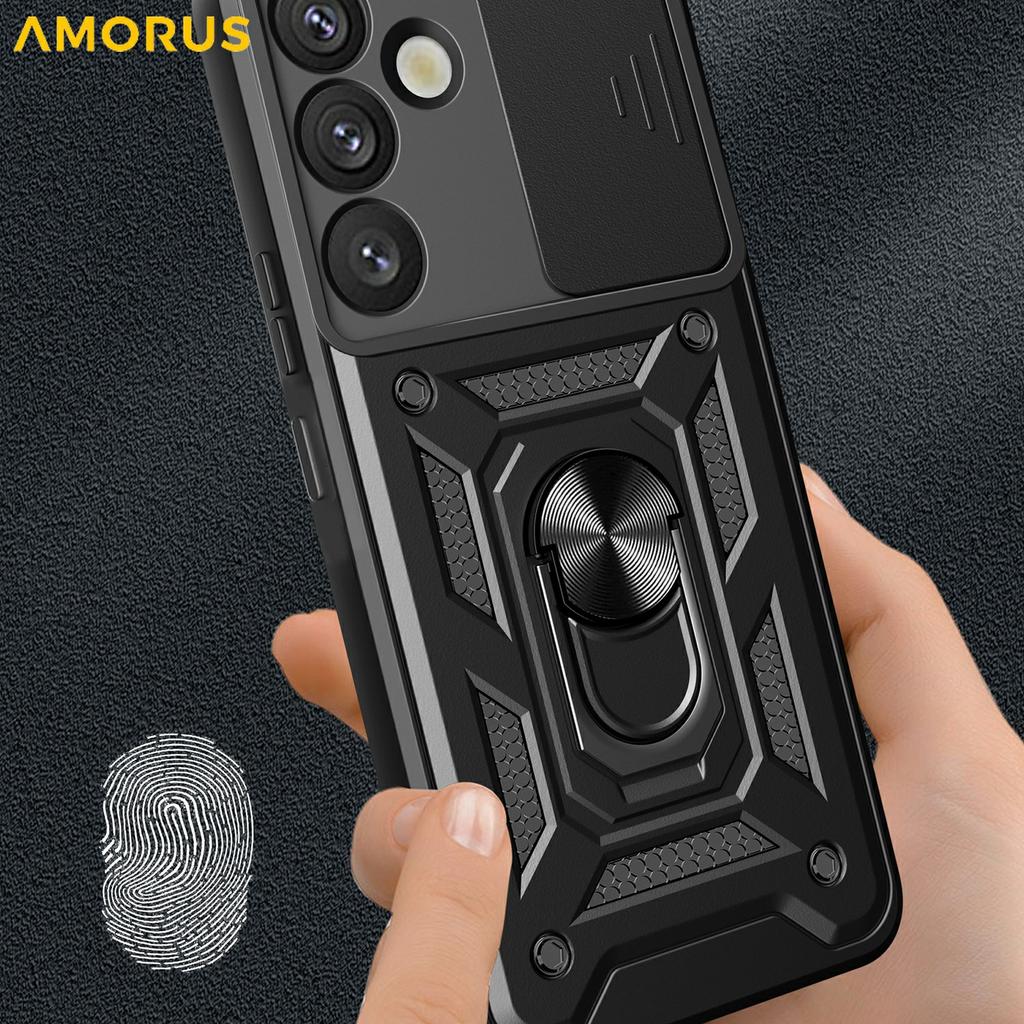 Für Samsung Galaxy S26+ Hülle mit Schiebe-Kameradeckel PC + TPU Ständer Handyhülle