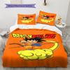 Povlečení se vzorem Son Goku, Sada přikrývky Potah na přikrývku Povlak na polštář Domácí dárek k narozeninám (1 * povlak na peřinu + 2 * povlak na polštář, bez jádra)