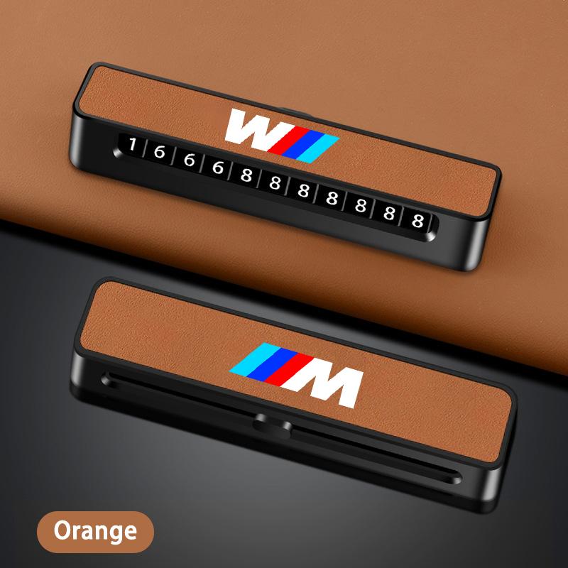 Leather Car Temporary Parking Card Phone Number Card Plate For BMW M Emblem E46 E36 E34 F10 E90 F30 E60 F30 E53 E30 E92 E87 YA6