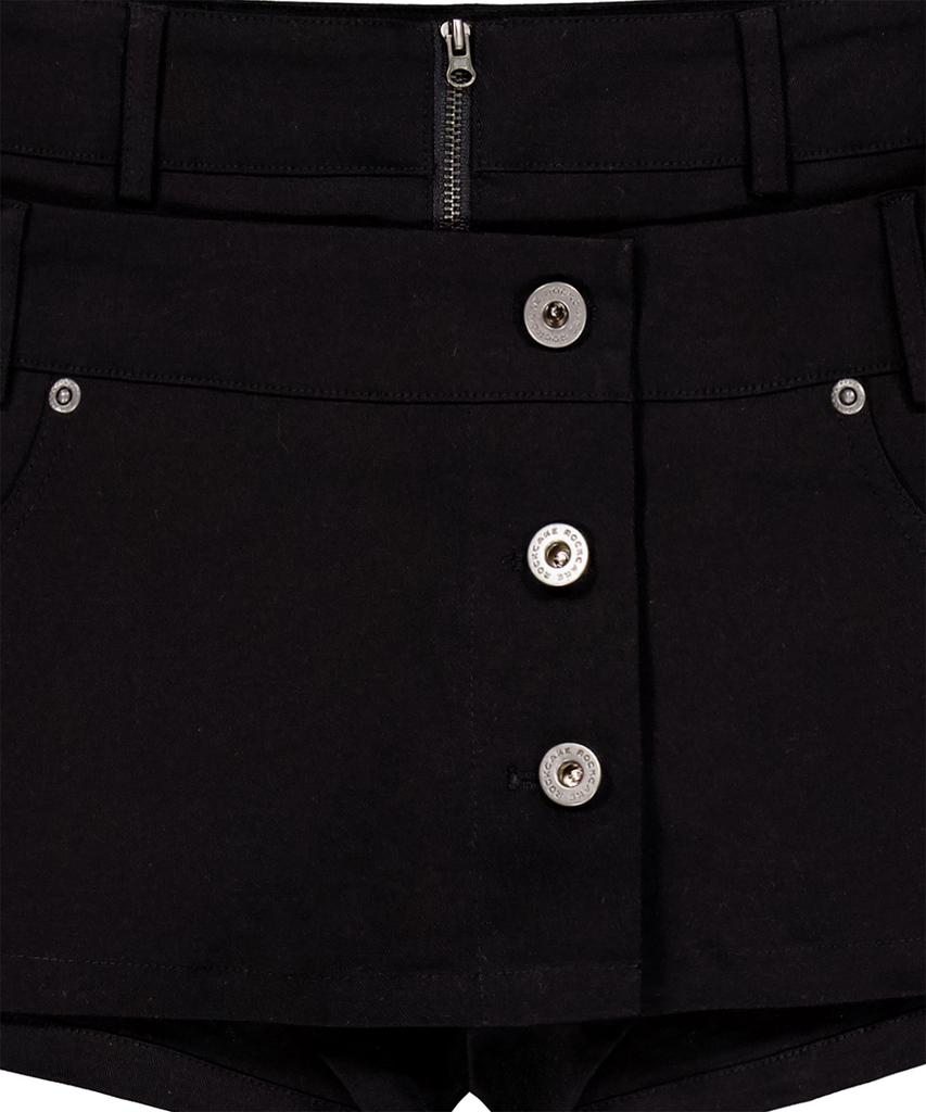 ROCKCAKE Front Button Wrap Skirt Shorts - Black