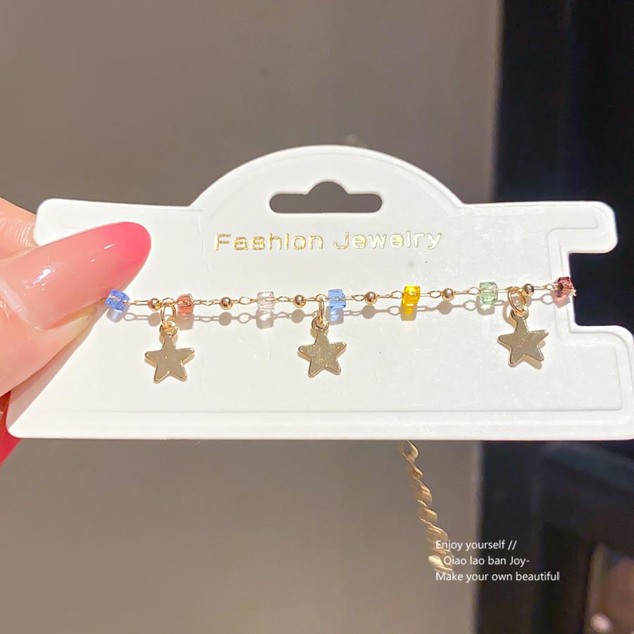 No Ip Silver Glass Star Shape Adjustable Bracelet For Women With Elegant Design For Gift Giving
