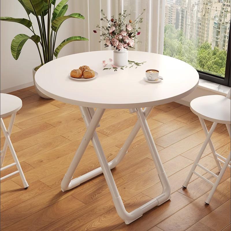 Compact Foldable Round Dining Table for Small Spaces