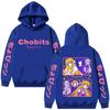 Vintage Chobits Anime Graphic Hoodie Unisex Front Letter Sleeve Print Back Character Sweatshirt Men Women Harajuku Streetwear Hooded Pullover Top