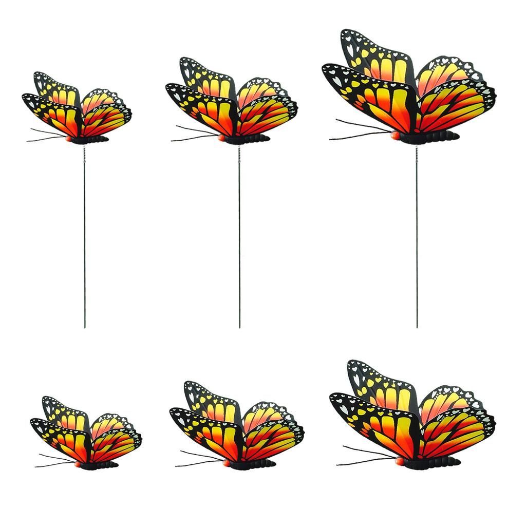 Butterflies Stakes PVC Artificial Butterflies Garden Spring Decoration for Yard Outdoor
