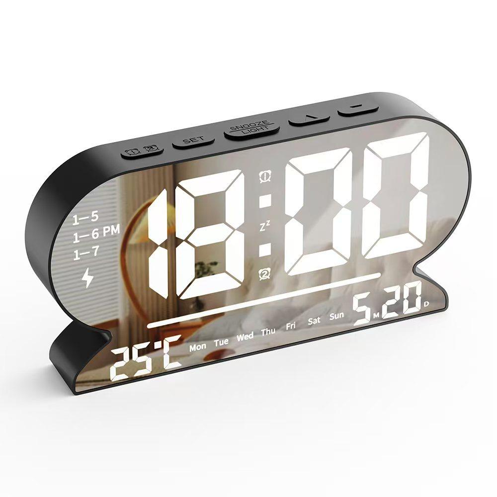 

Multifunctional Simple LED Alarm Clock Electronic Clock Student Small Alarm Clock Digital Clock Voice-controlled Temperature Clock Plug-in version