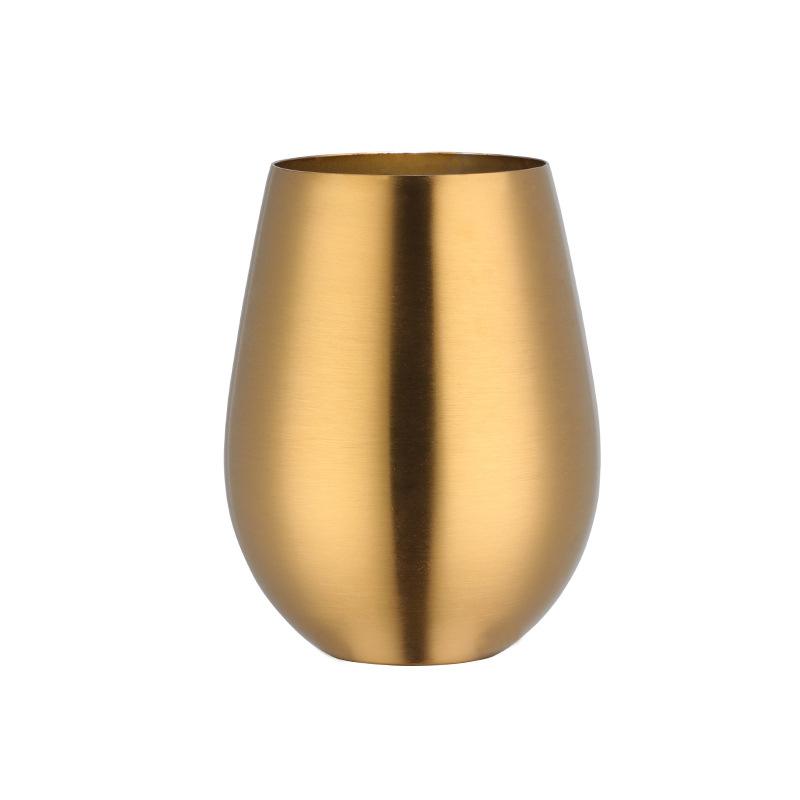 New Stainless Steel Wine Cup With Straw Single Layer Metal Drinking Mug Multifunction 500Ml Big Belly Cup Outdoor Drinkware