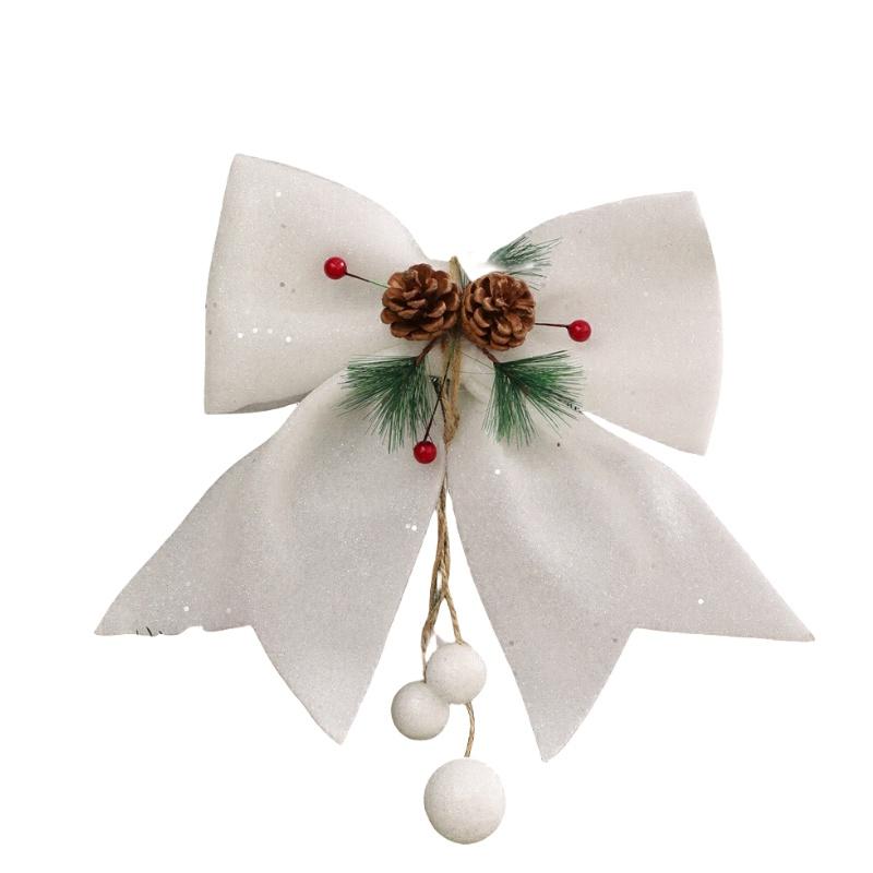 Tree Christmas Bow Diy Pendant Party Decoration Glitter Ornament Gifs Wedding