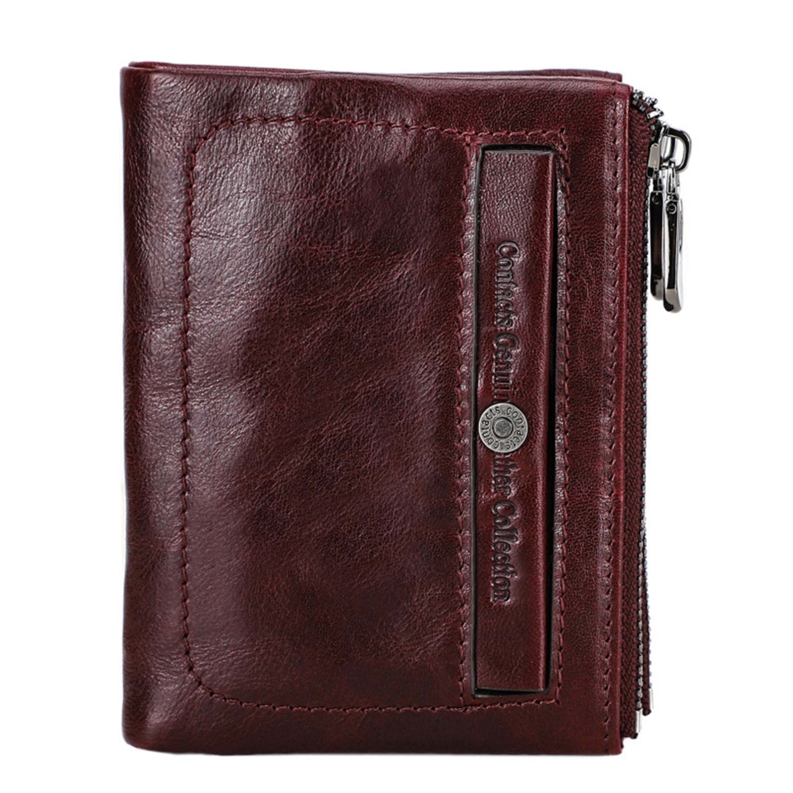 

Gofelt Women s Bifold Wallet, Genuine Leather, Coin Purse, Two Pockets, 10 Card Slots, Large Capacity, RFID Blocking Protection, Made in Japan, Round