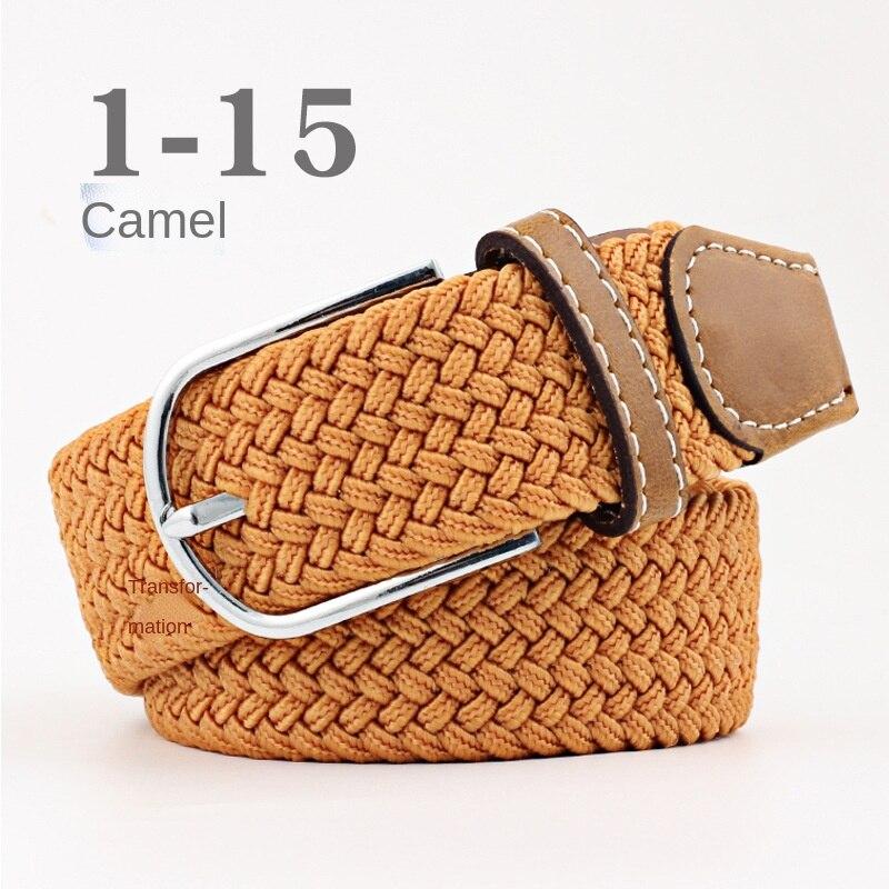 2026 New Fashion High Quality Explosive Women's Canvas Belt Men's Elastic Belt Casual Stretch Woven Pin Buckle Belt
