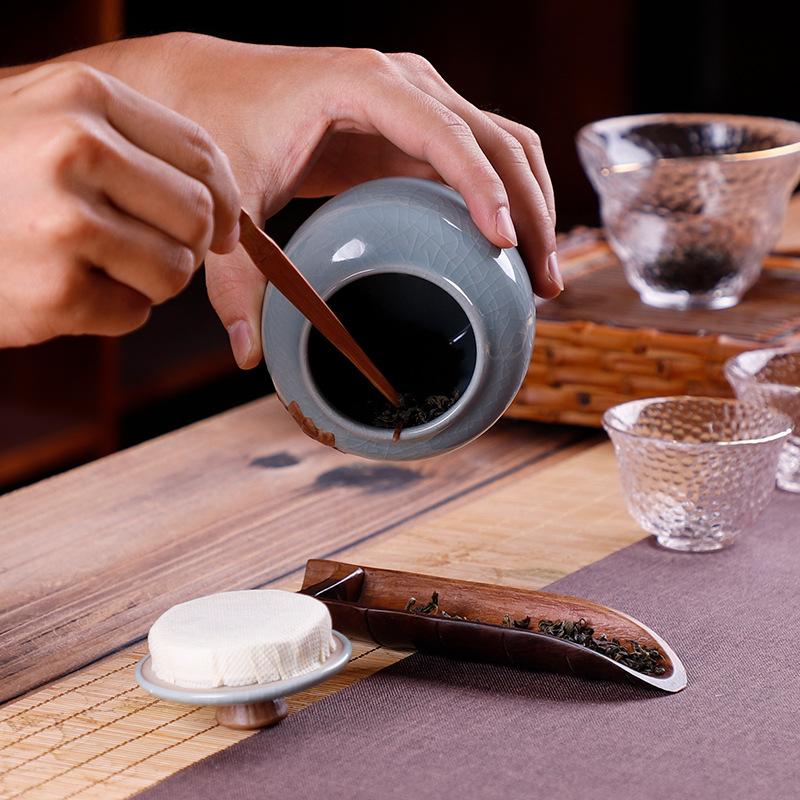 Flower Pattern Tea Box Porcelain Tea Caddy For Kitchen Decor Portable Sealed Jar Moisture-Proof Coffee Canister Tea Accessories